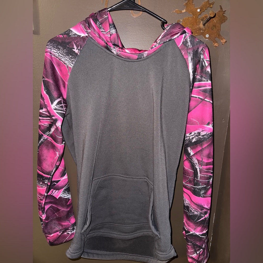 Women's Pink camo and Gray Hoodie